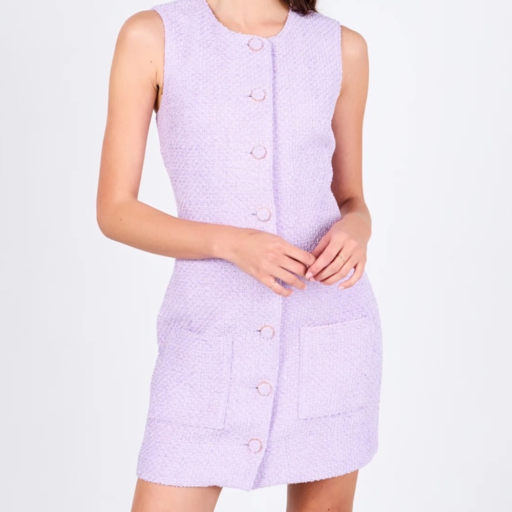 Endless Rose lilac sleeveless tweed mini dress, worn once